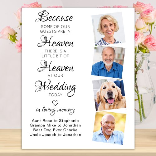 In Loving Memory 4 Photo Heaven Wedding Memorial Poster