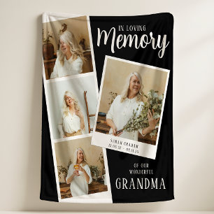 In Loving Memory 4 Photo Snaps Fleece Blanket