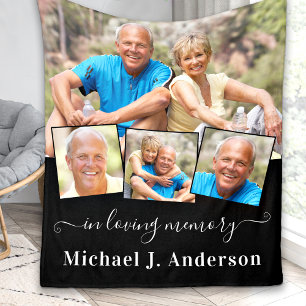 In Loving Memory 4 Picture Memorial Fleece Blanket