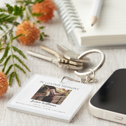 In Loving Memory  5 Photo Collage  Memorial Keychain