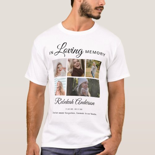 In Loving Memory  5 Photo Collage  Memorial T_Shirt