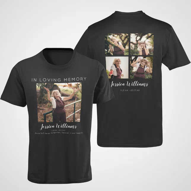 In Loving Memory | 5 Photo Collage | Memorial T-Shirt | Zazzle