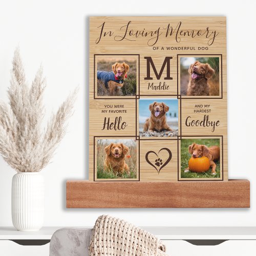 In Loving Memory 5 Photo Collage Pet Memorial Picture Ledge