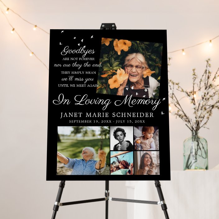 In Loving Memory 6 Photo Collage Funeral Foam Board