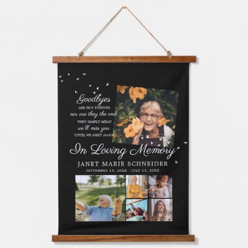 In Loving Memory  6 Photo Collage Funeral Hanging Tapestry
