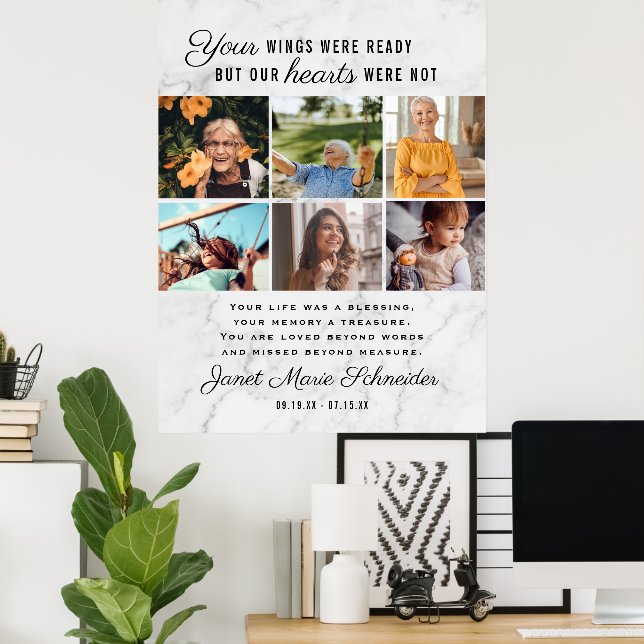 In Loving Memory | 6 Photo Collage Funeral  Poster (Home Office)