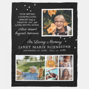 In Loving Memory 6 Photo Collage Quote Keepsake Fleece Blanket