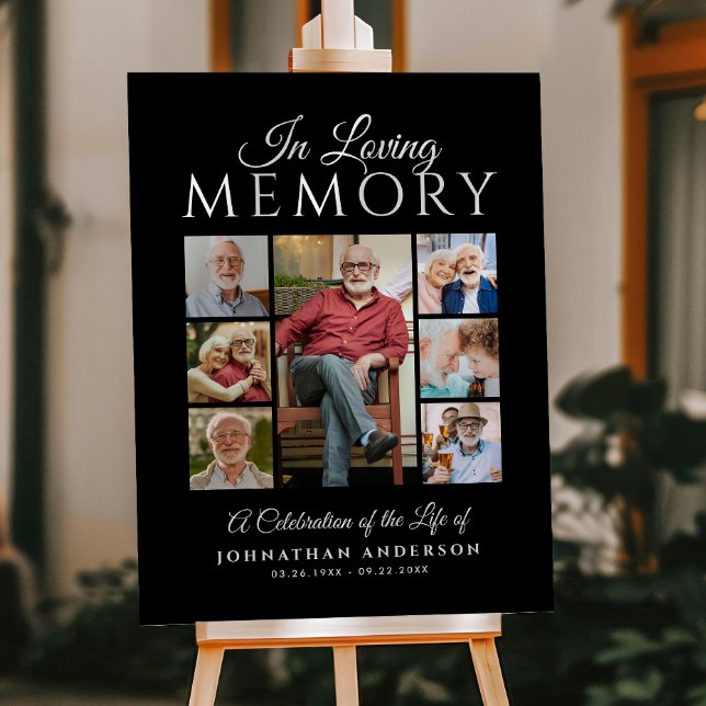 In Loving Memory 7-Photo Collage Memorial Display Foam Board (Creator Uploaded)
