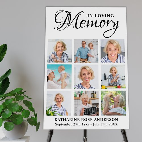 In Loving Memory 9 Photo Collage Memorial Funeral Foam Board