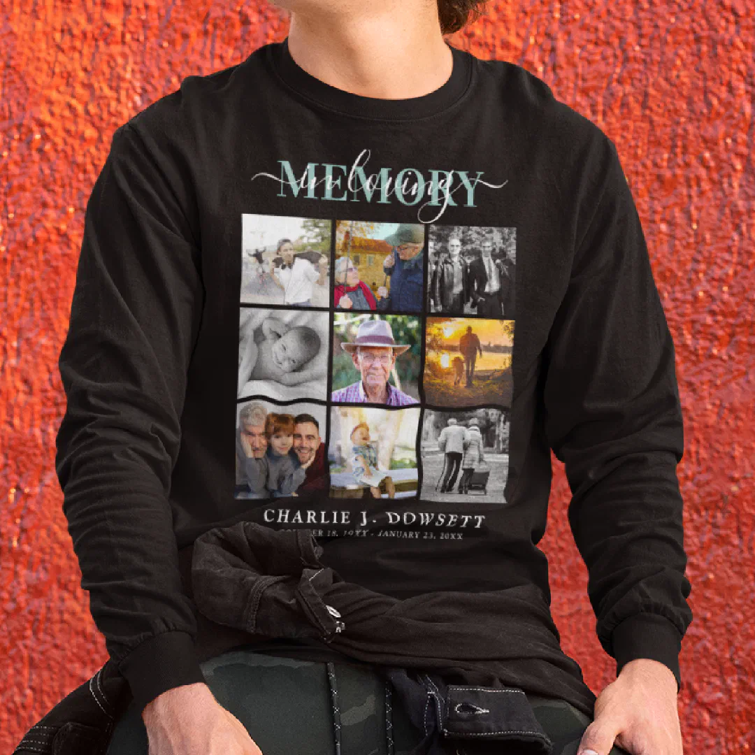 In Loving Memory 9 Photo Collage Memorial Tribute Sweatshirt (Creator Uploaded)