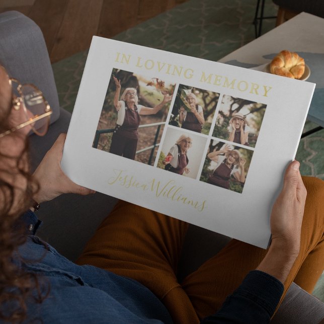 In Loving Memory | 9 Photo | Memorial Foil Guest Book (Creator Uploaded)