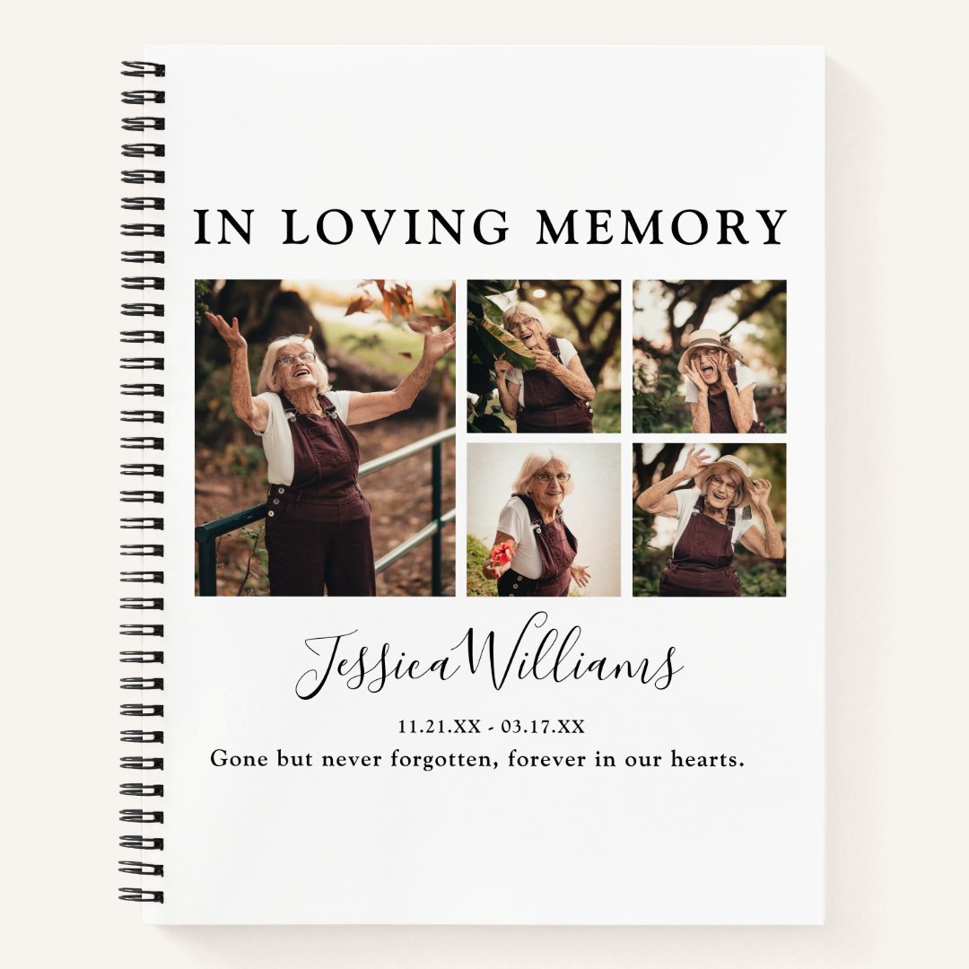 In Loving Memory 9 Photo Memorial Guest Book Zazzle