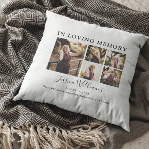 In Loving Memory   9 Photo   Memorial Throw Pillow