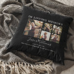 In Loving Memory | 9 Photo | Memorial Throw Pillow<br><div class="desc">Create your own funeral memorial pillow featuring 9 photo's of your loved one, the beautiful saying "In loving memory", 5 pictures, their name, dates and a personal message. The back of the pillow has a collage of 4 photographs, their name and dates, all easily personalized perfect for funerals, vigils or...</div>