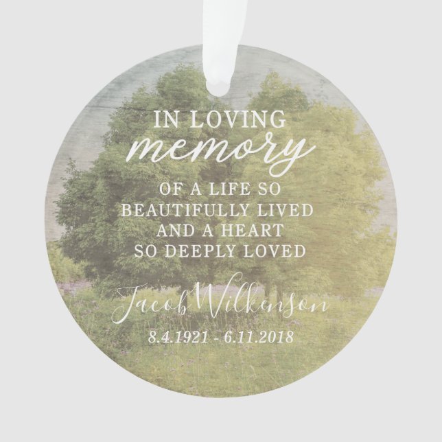 In Loving Memory Acrylic Photo Ornament (Front)