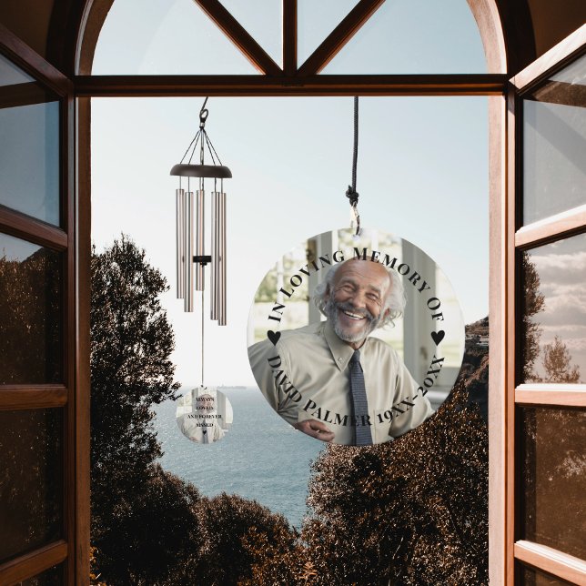 In Loving Memory always loved hearts and photo Wind Chime (Creator Uploaded)