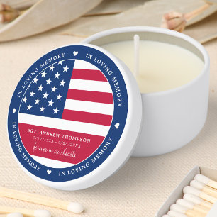 In Loving Memory American Flag Veteran Memorial Mini Candle Favors