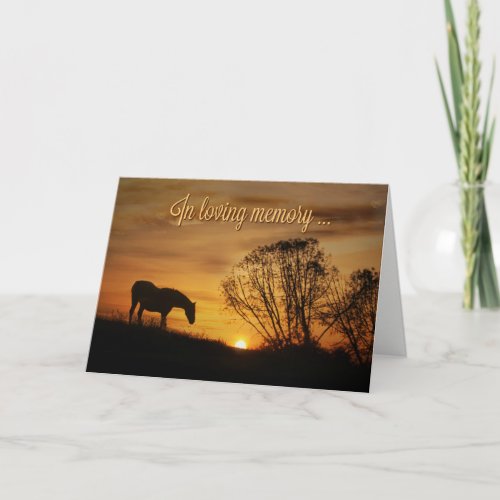 In Loving Memory and Deepest Sympathy Horse Card