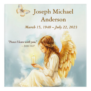 In Loving Memory Angel Candle – Custom Name Acrylic Print