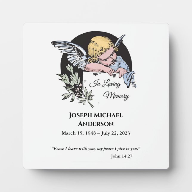 In Loving Memory Angel – Custom Name Memorial Plaque (Front)