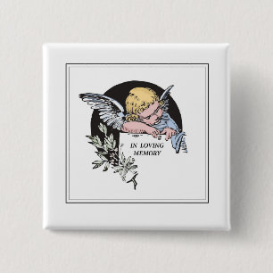 In Loving Memory, Angel of Remembrance, Vintage Button