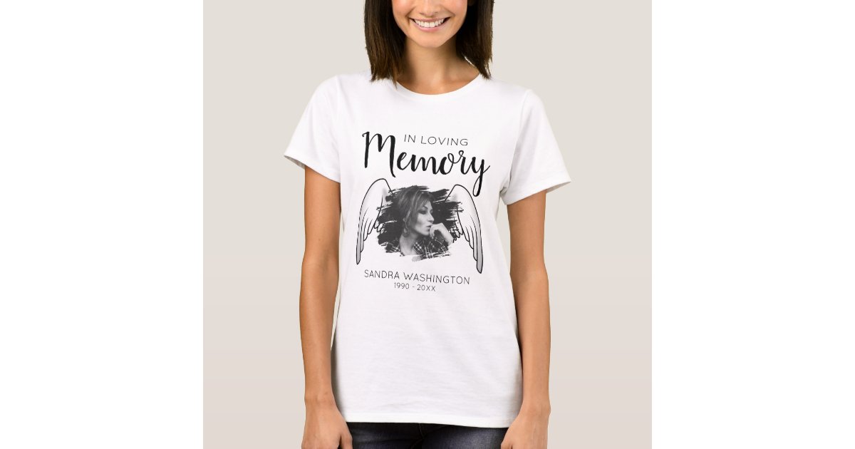 In Loving Memory, Photo Memorial Service T-Shirt, Zazzle