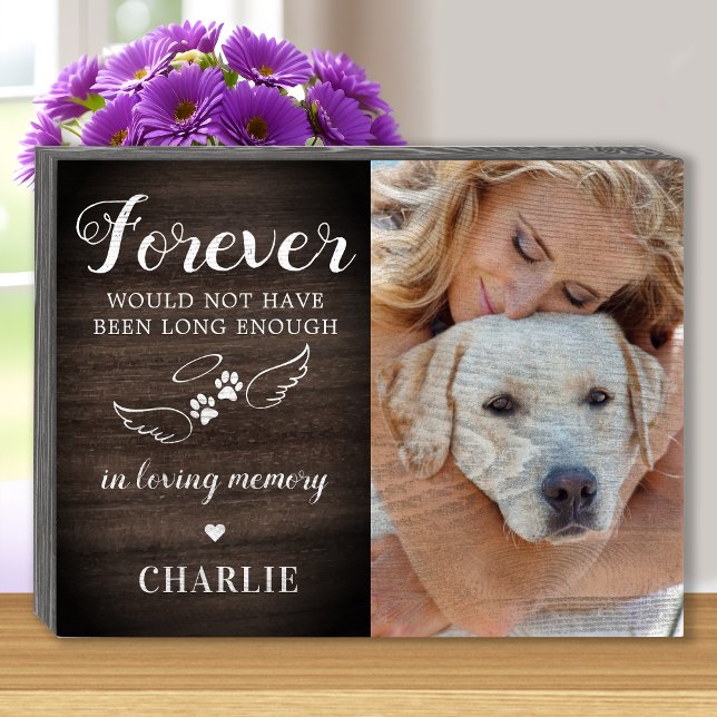 In Loving Memory Angel Wings Pet Memorial Photo Wo Wooden Box Sign (Creator Uploaded)
