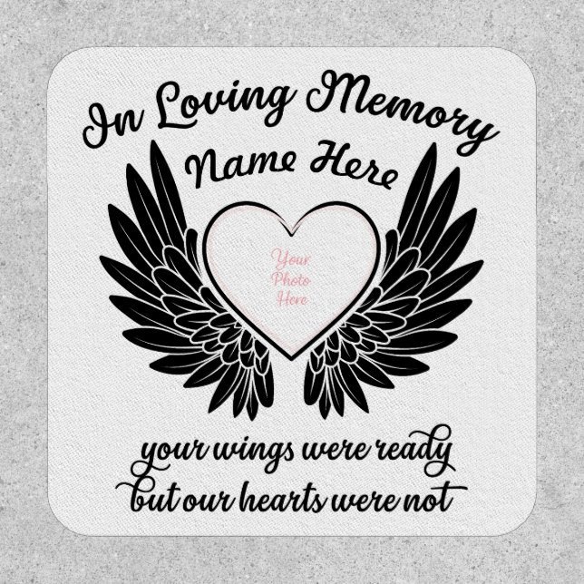 In Loving Memory Angel Wings Photo Patch (Front)