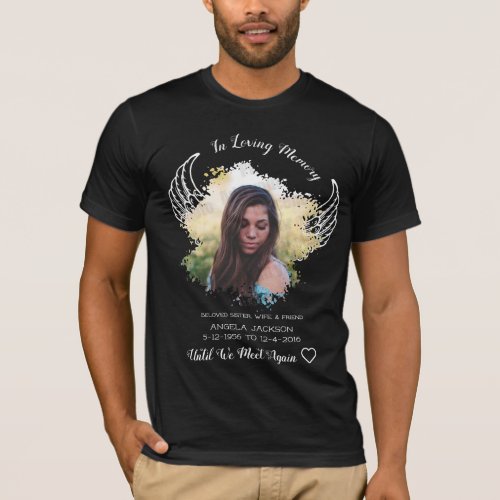 In Loving Memory Angel Wings Photo T_Shirt