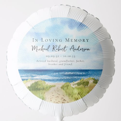 In Loving Memory Beach Celebration of Life Balloon