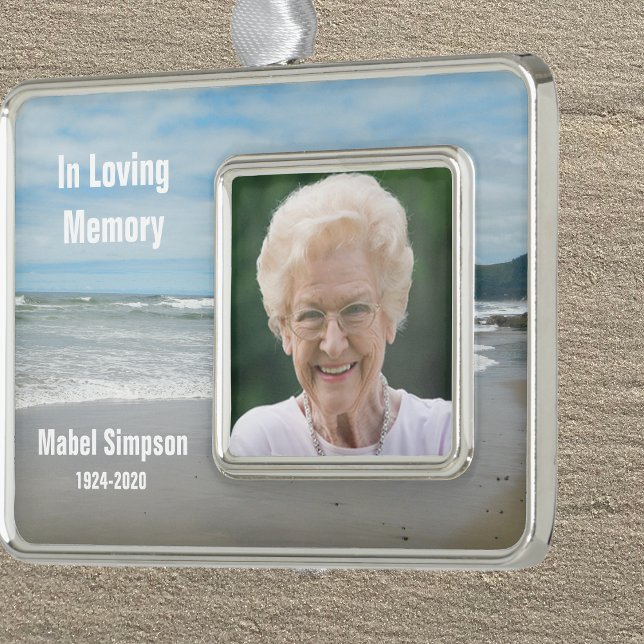 In Loving Memory Beach Photo Christmas Ornament (Creator Uploaded)