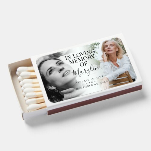 In Loving Memory Before  After Photo Keepsake Matchboxes
