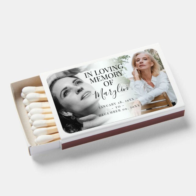 In Loving Memory Before & After Photo Keepsake Matchboxes (Front Open)