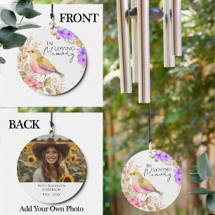 In Loving Memory Bird Photo Wind Chime