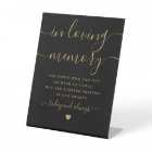 In Loving Memory Black And Gold Memorial Wedding