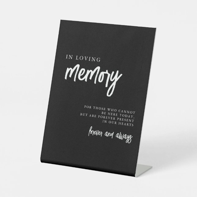 In Loving Memory Black and White Wedding Sign (Front)