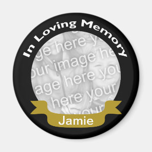 In Loving Memory Black Gold Photo Magnet