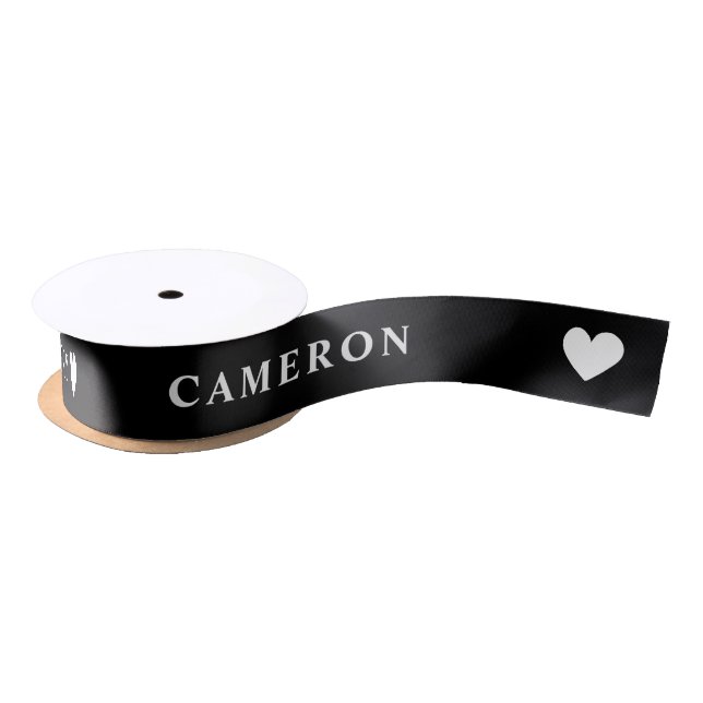 In Loving Memory | Black Ribbon with Name (Spool)