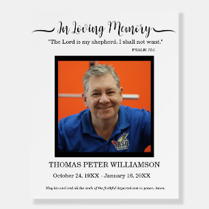 In Loving Memory Black White Script Foam Boards