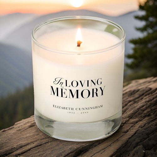 In Loving Memory Black  White Simple Elegant Chic Scented Candle