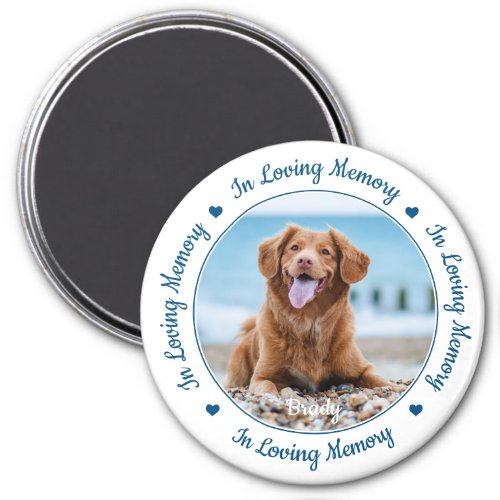 In Loving Memory Blue Keepsake Pet Memorial Magnet