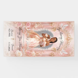 In Loving Memory Blue Photo Grave Heaven Blanket B Banner