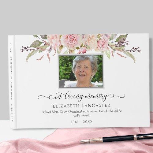In Loving Memory Blush Floral, Funeral Photo