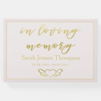In Loving Memory | Blush & Gold Book of Condolence