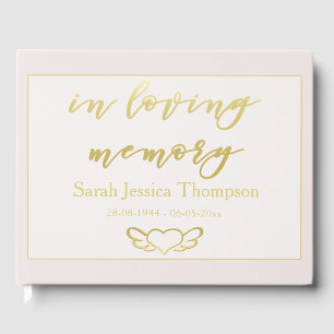 In Loving Memory   Blush & Gold Book of Condolence