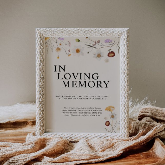 In Loving Memory Boho Wildflower Wedding Sign  (Creator Uploaded)