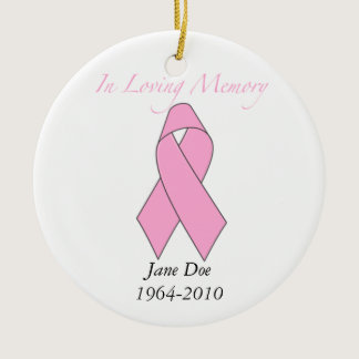 In Loving Memory, Breast Cancer Ceramic Ornament