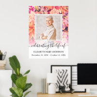 In Loving Memory Bright Floral Pattern Photo