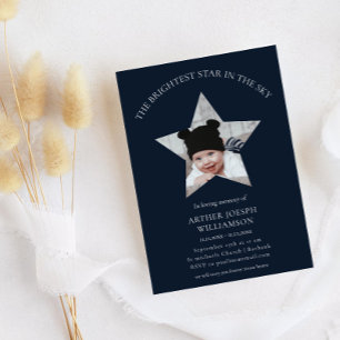 in loving memory brightest star child funeral invitation