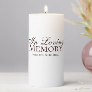 In Loving Memory Brown Wedding Pillar Candle